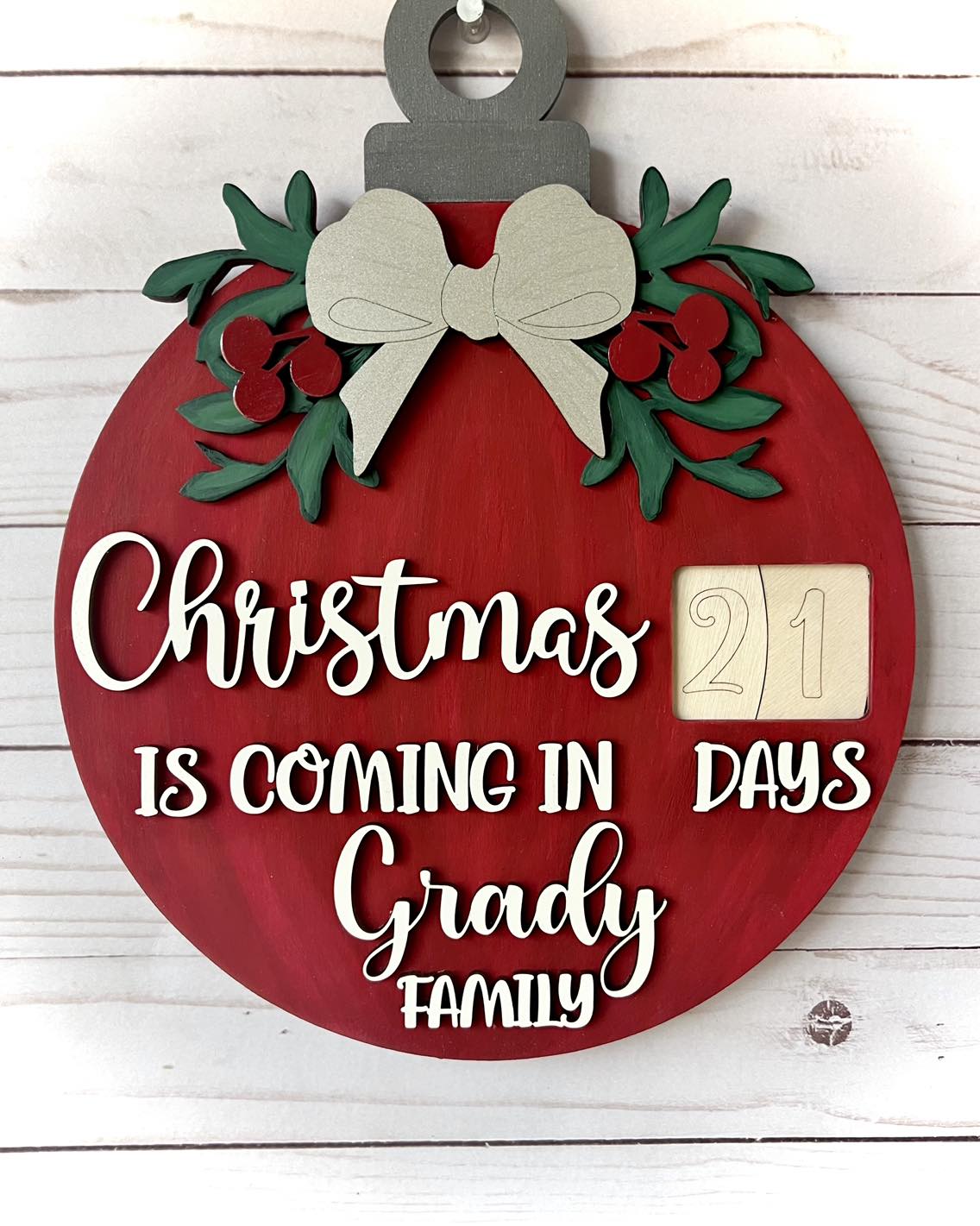 Christmas Countdown Door Round Sign