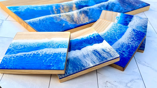 Ocean Resin Coasters, Set of 4