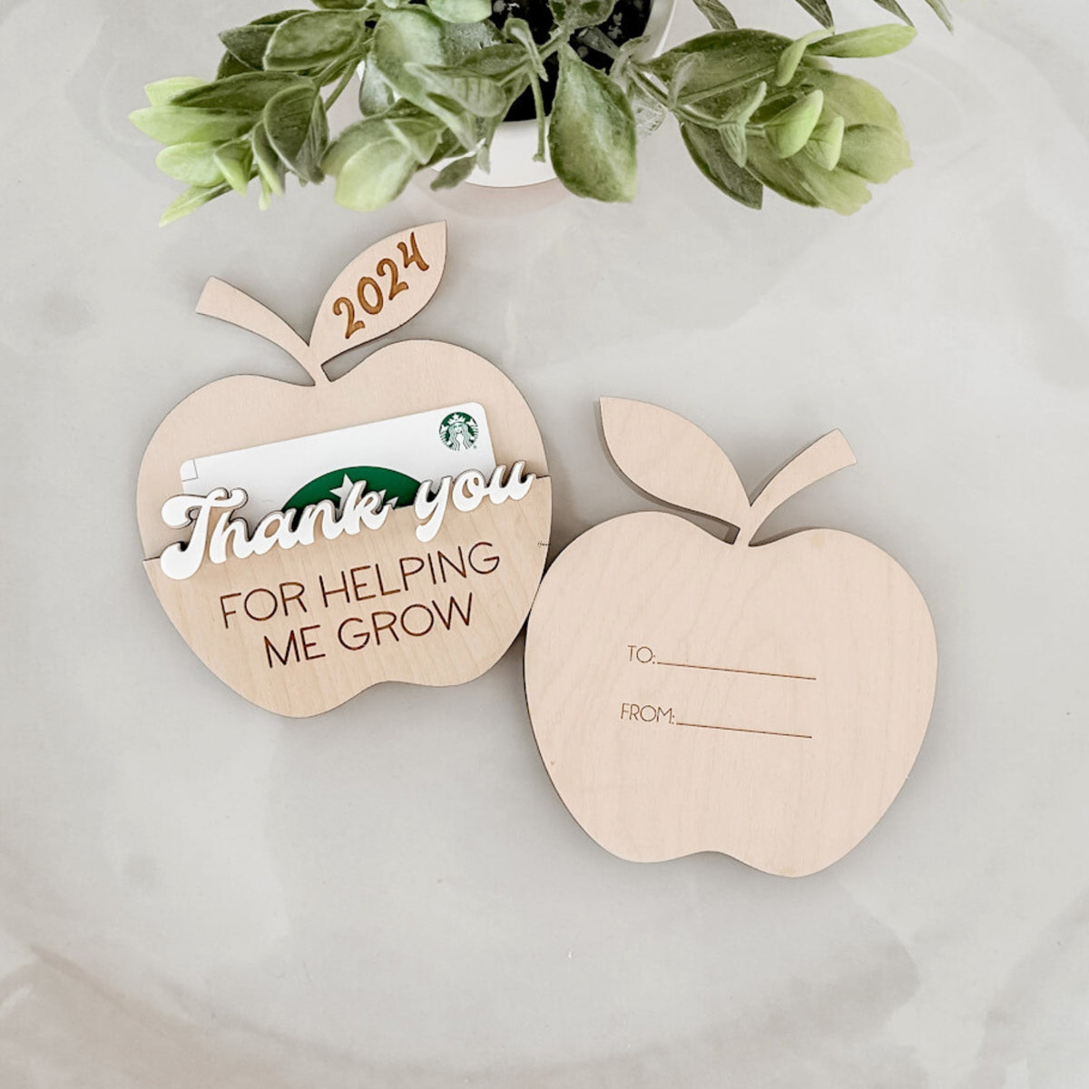 Apple Shaped Gift Card Holder for Teacher