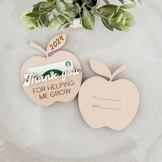 Apple Shaped Gift Card Holder for Teacher