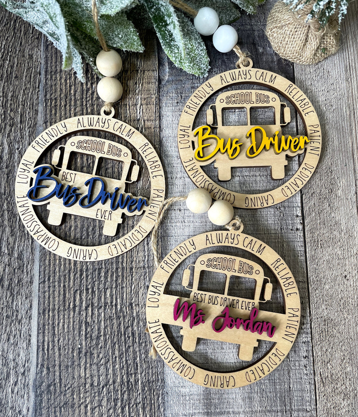 Layered "Bus Driver" Ornament