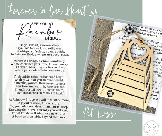 Rainbow Bridge Pet Loss Story Charm