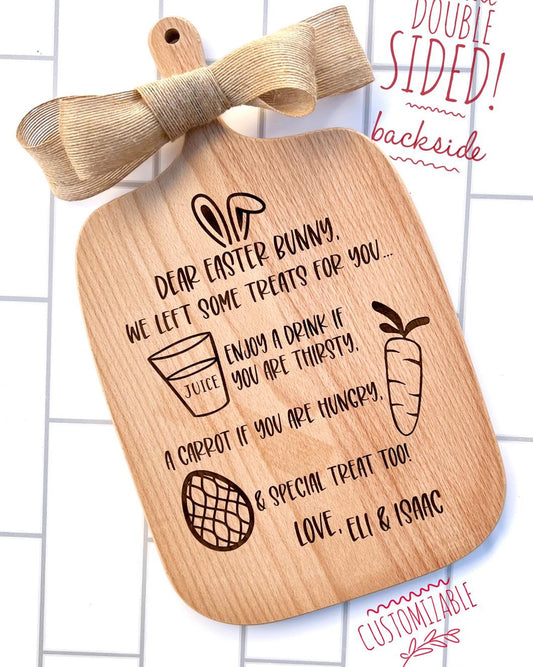 Double Sided Santa Claus Treat / Easter Bunny Treat Serving Board