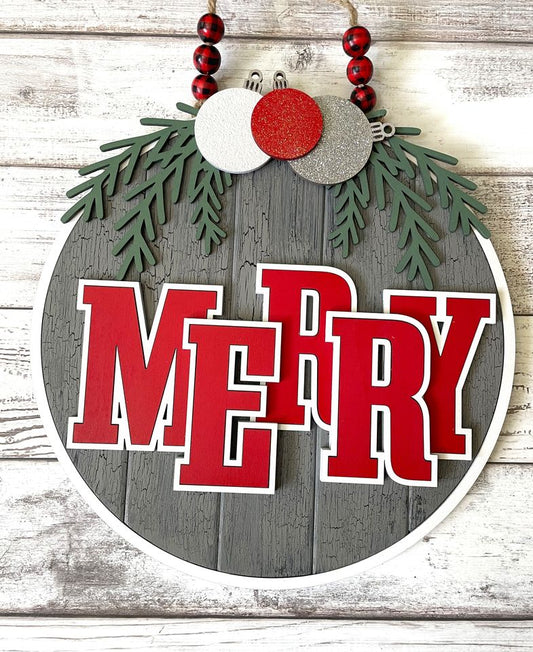 Merry Holiday Round Sign