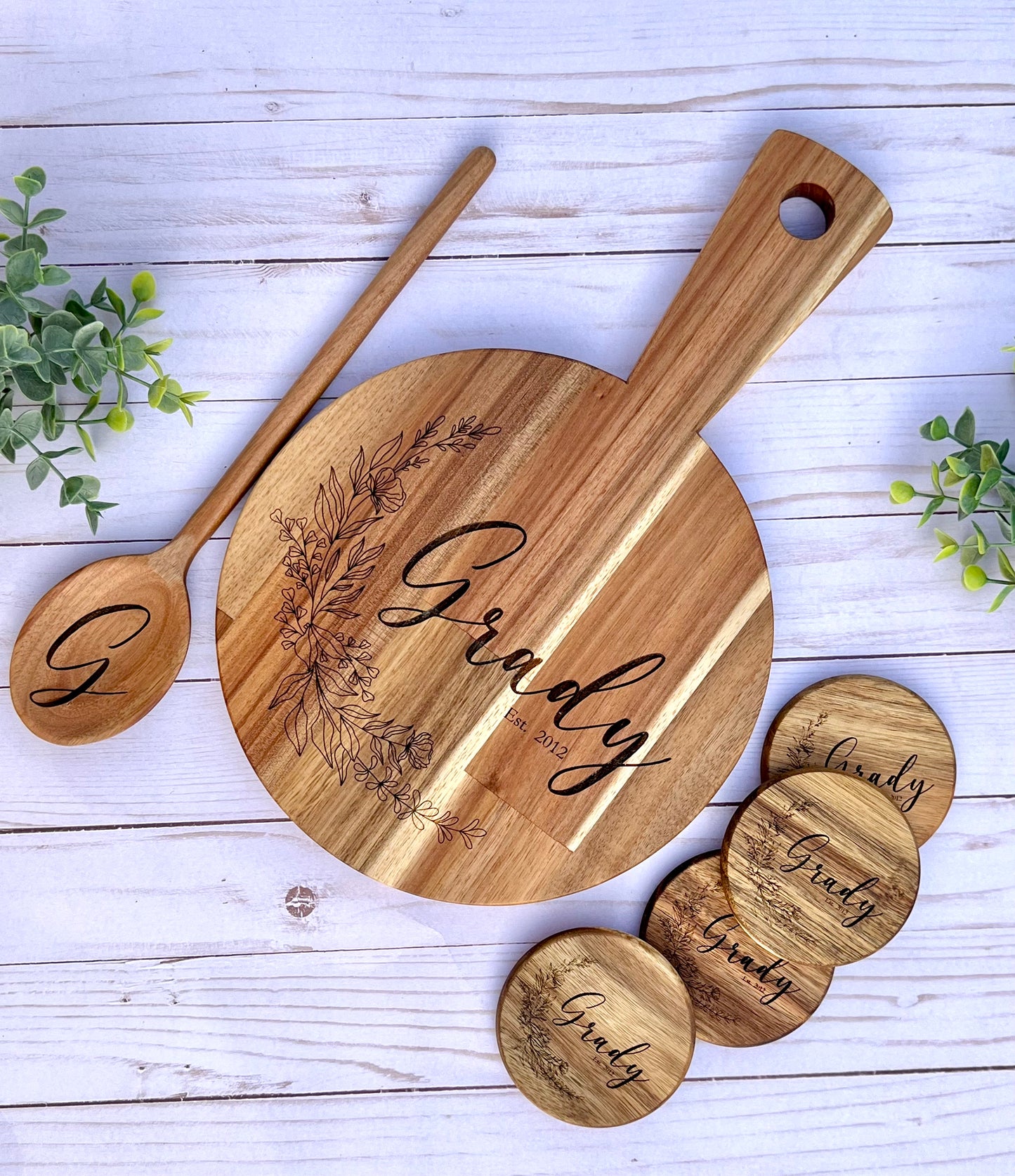 Just Add Magic Cutting Board and Spices, Engraved JAM Cutting Board, 8 Just  Add Magic Spice Jars Spices and Personalized Wooden Spoon 